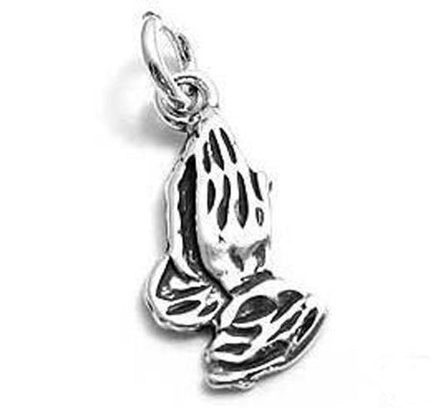 Hands in Prayer Charm in Sterling Silver