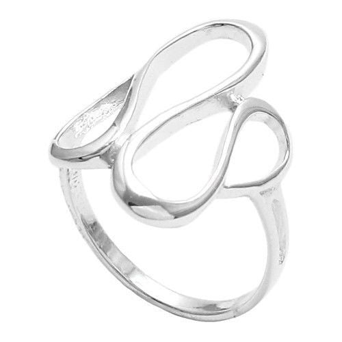 A modern artistic interpretation of a squiggle, in ring form. Wholesale Sterling Silver Rings. Main photo.