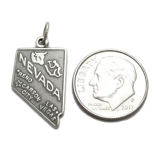 Nevada State Charm in Sterling Silver