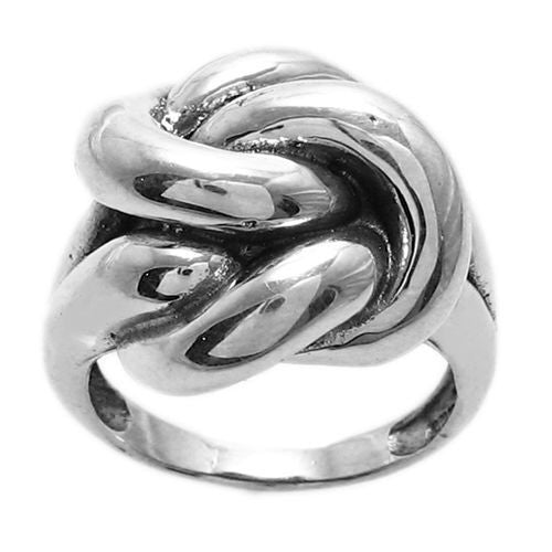 Modern interpretation of the classic love-knot ring. Extra twist. Wholesale Sterling Silver Rings.