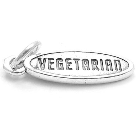 "Vegetarian" Charm in Sterling Silver