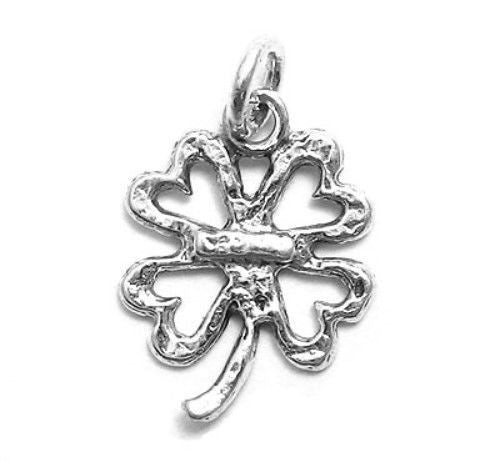 Four-Leaf Heart Clover Charm in Sterling Silver