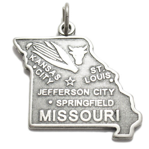Missouri State Charm in Sterling Silver