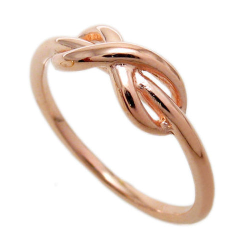 Elegant and Graceful Infinity Knot Ring in Rose Gold Sterling Silver. Wholesale Sterling Silver Rings. Main.
