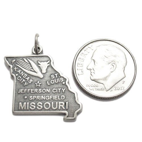 Missouri State Charm in Sterling Silver