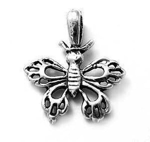 Butterfly with Lazy Wings Charm Sterling Silver.
