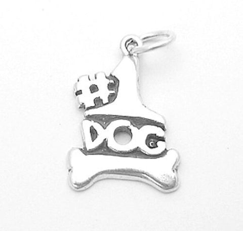 "#1 Dog" Charm in Sterling Silver