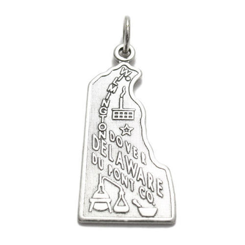 Delaware State Charm in Sterling Silver