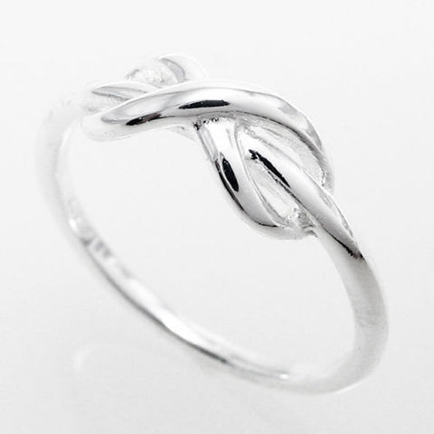 Elegant and Graceful Infinity Knot Ring in Polished Sterling Silver. Wholesale Sterling Silver Rings. Main.