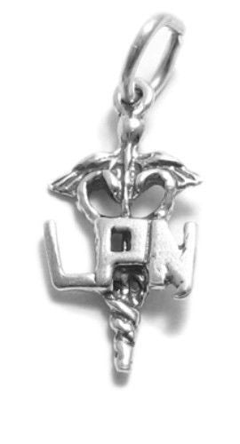 LPN Caduceus Charm in Sterling Silver