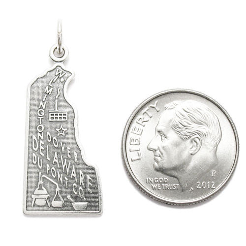 Delaware State Charm in Sterling Silver