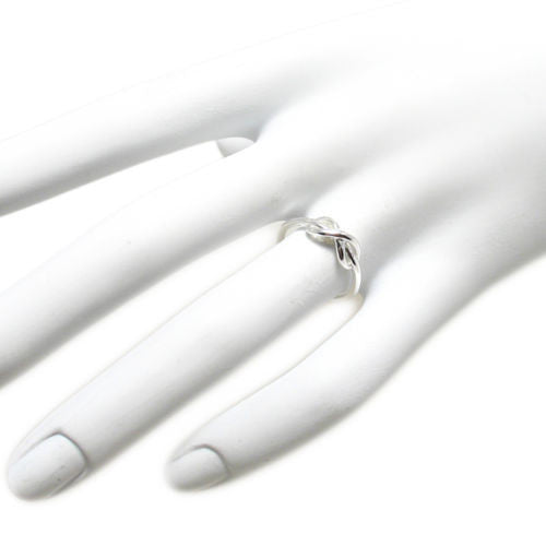 Elegant and Graceful Infinity Knot Ring in Polished Sterling Silver. Wholesale Sterling Silver Rings. Hand.