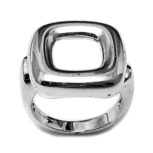 Art Deco Style Large Square Frame Ring. Wholesale Sterling Silver Rings. Main photo.