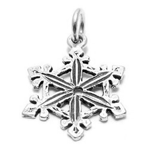 Flaky Snowflake Charm in Sterling Silver