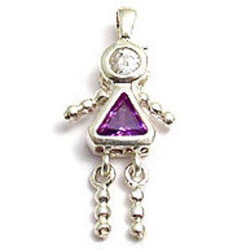 Beautiful and colorful birthstone charms of a bead girl. Wholesale Sterling Silver Charms. February.