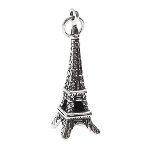 Eiffel Tower Charm in 3D. Sterling Silver