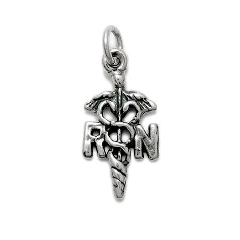 Registered Nurse (RN) Charm in Sterling Silver