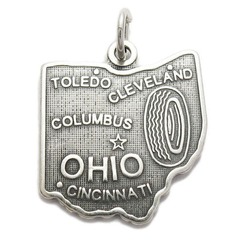 Ohio State Charm in Sterling Silver