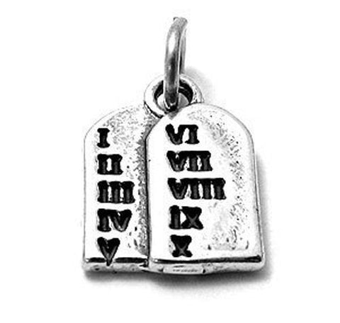 Ten Commandments Tablets Charm in Sterling Silver