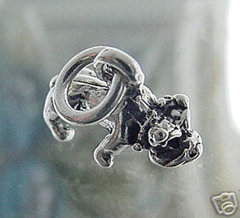 Bulldog Charm in 3D. Sterling Silver