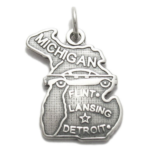 Michigan State Charm in Sterling Silver