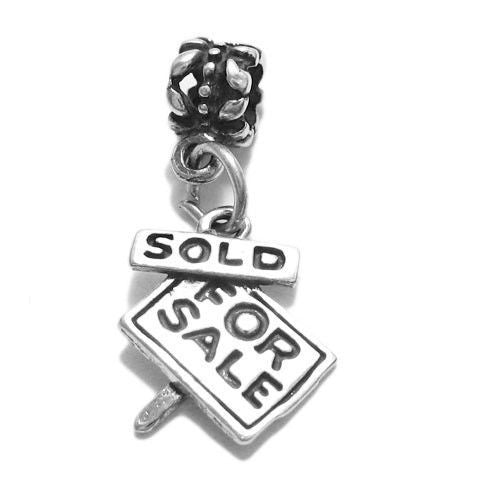 Realtor "For Sale" and "Sold" Sign Charm in Sterling Silver