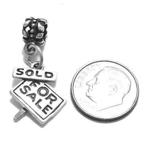 Realtor "For Sale" and "Sold" Sign Charm in Sterling Silver