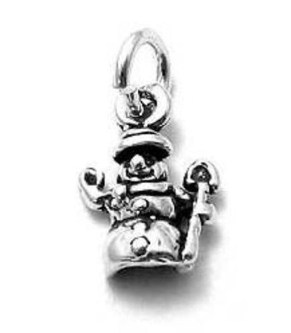Small Snowman Charm. Sterling Silver