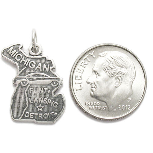 Michigan State Charm in Sterling Silver