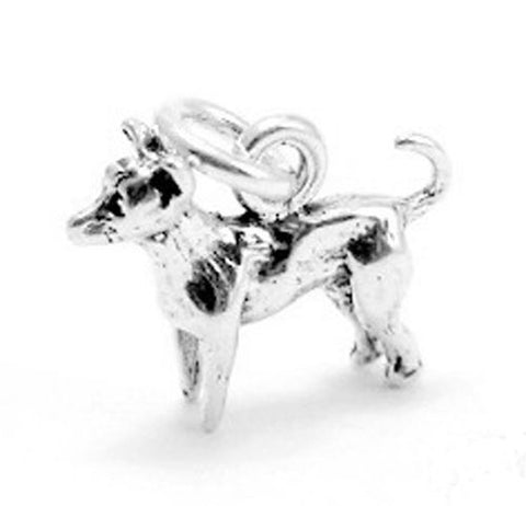 Chihuahua Charm in 3D. Sterling Silver