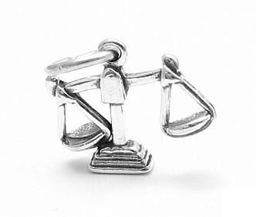 Scales of Justice Charm. Sterling Silver