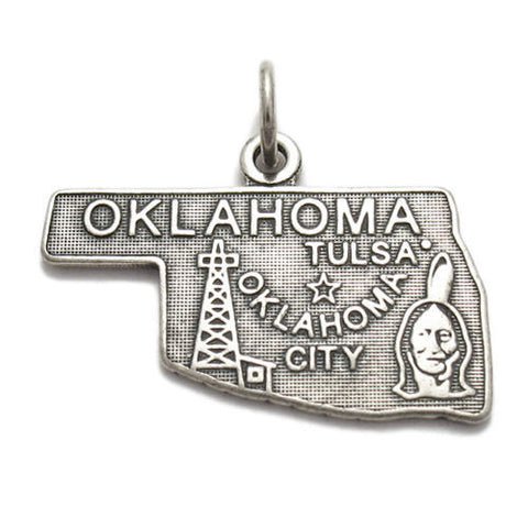 Oklahoma State Charm in Sterling Silver