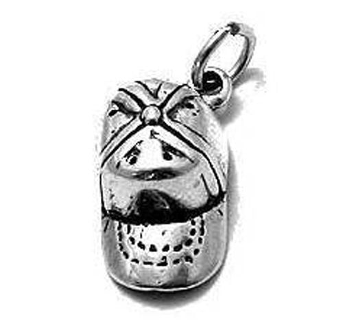 Baseball Cap Charm in 3D. Sterling Silver