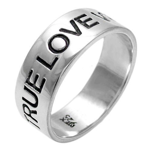 Promise ring with "True Love Waits" inscribed into the band. Wholesale Sterling Silver Rings. Main photo.