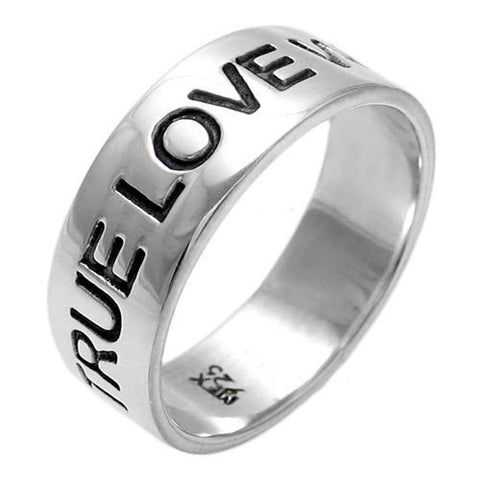 Promise ring with "True Love Waits" inscribed into the band. Wholesale Sterling Silver Rings. Main photo.