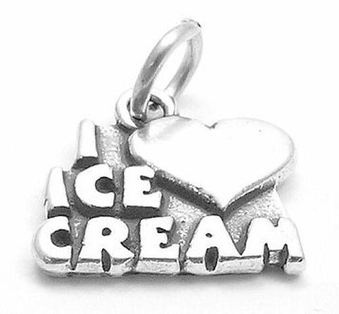 "I Love ❤ Ice Cream" Charm in Sterling Silver
