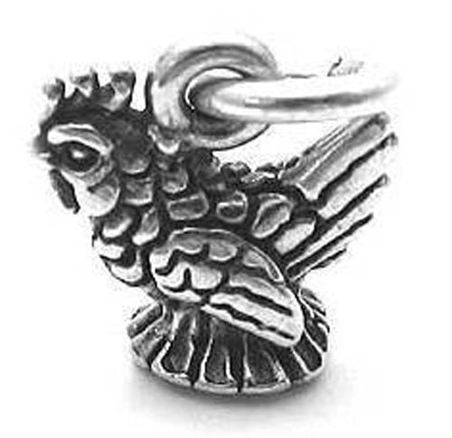 Chicken Charm in Sterling Silver.