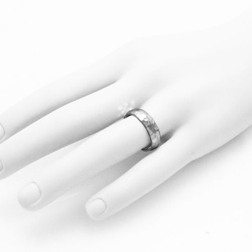 Hammered Band Ring in Sterling Silver, 6mm Width. Wholesale Sterling Silver Rings.