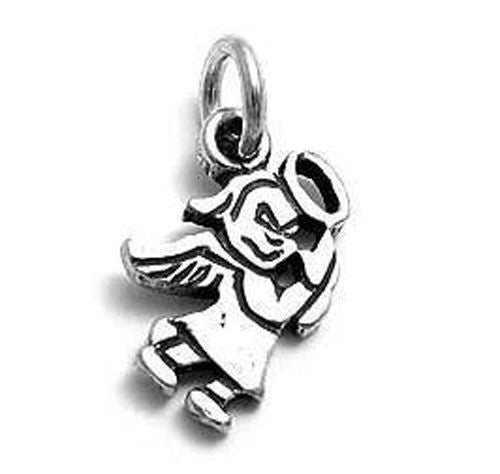 Mischievous Angel Charm in Sterling Silver