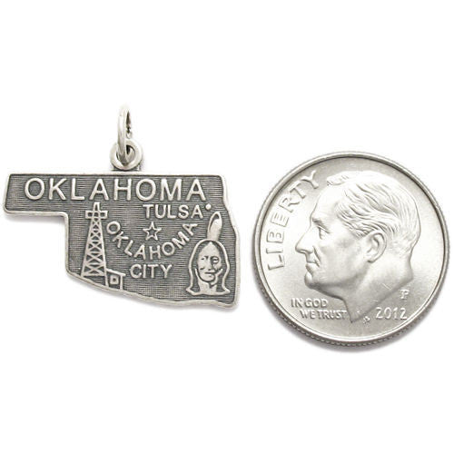 Oklahoma State Charm in Sterling Silver