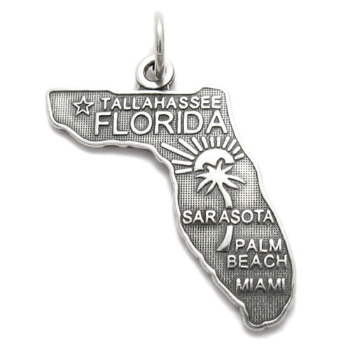 Florida State Charm in Sterling Silver