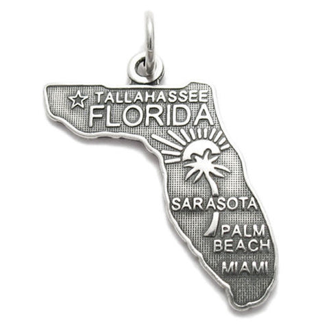 Florida State Charm in Sterling Silver