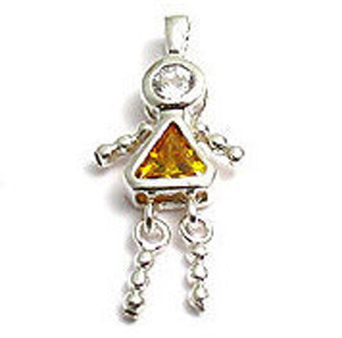 Beautiful and colorful birthstone charms of a bead girl. Wholesale Sterling Silver Charms. November.