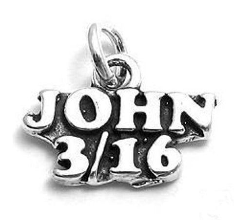 "John 3:16" Charm in Sterling Silver