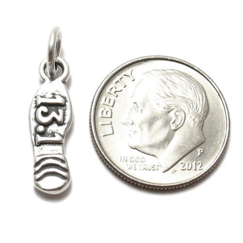 "13.1" Half Marathon Footprint Charm in Sterling Silver