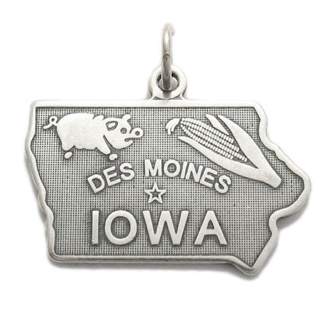 Iowa State Charm in Sterling Silver