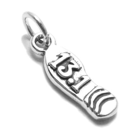 "13.1" Half Marathon Footprint Charm in Sterling Silver