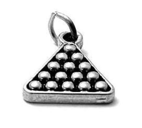 Rack of Pool Balls Charm. Sterling Silver