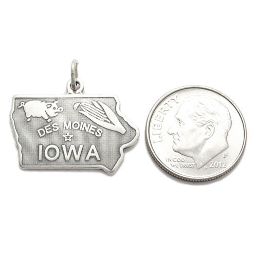 Iowa State Charm in Sterling Silver
