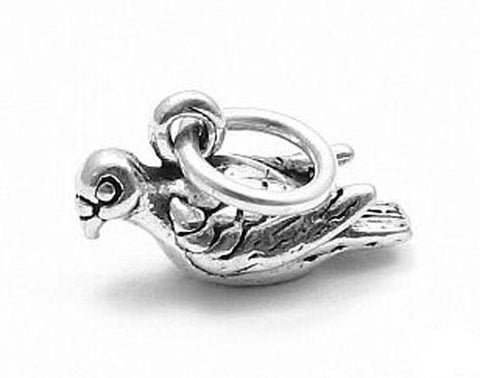 Turtle Doves Charm in Sterling Silver.